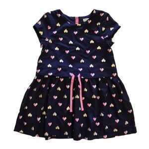 Rockets‎ of Awesome Girl's Navy Blue Heart Print Dress Size 4